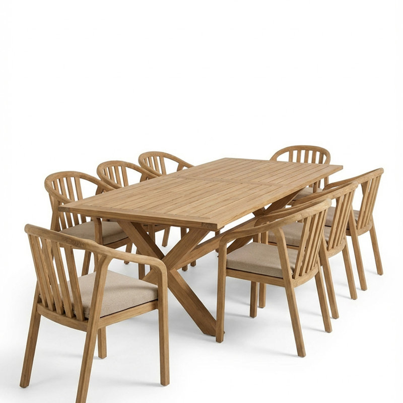 FSC 1 LIDIA 8-Seater Rectangular 240x100cm Dining Table with RIVEN Dining Chair