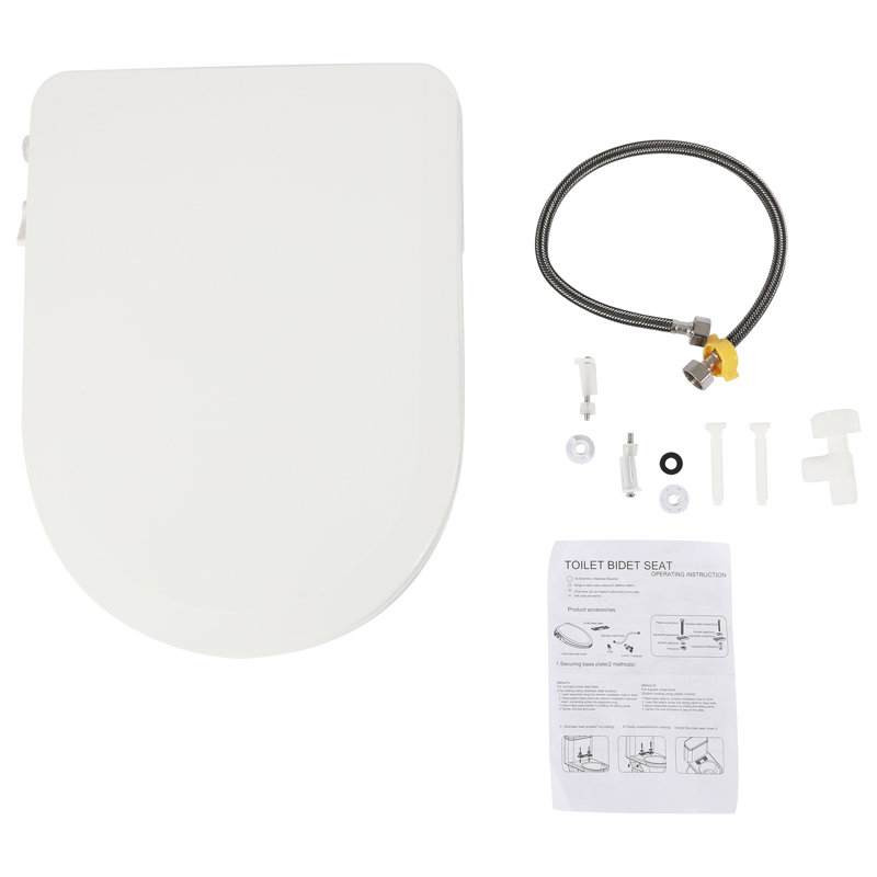 Non-Electric Bidet Toilet Seat Fits Elongated Toilets Dual Nozzle System Bidet with Easy Installation