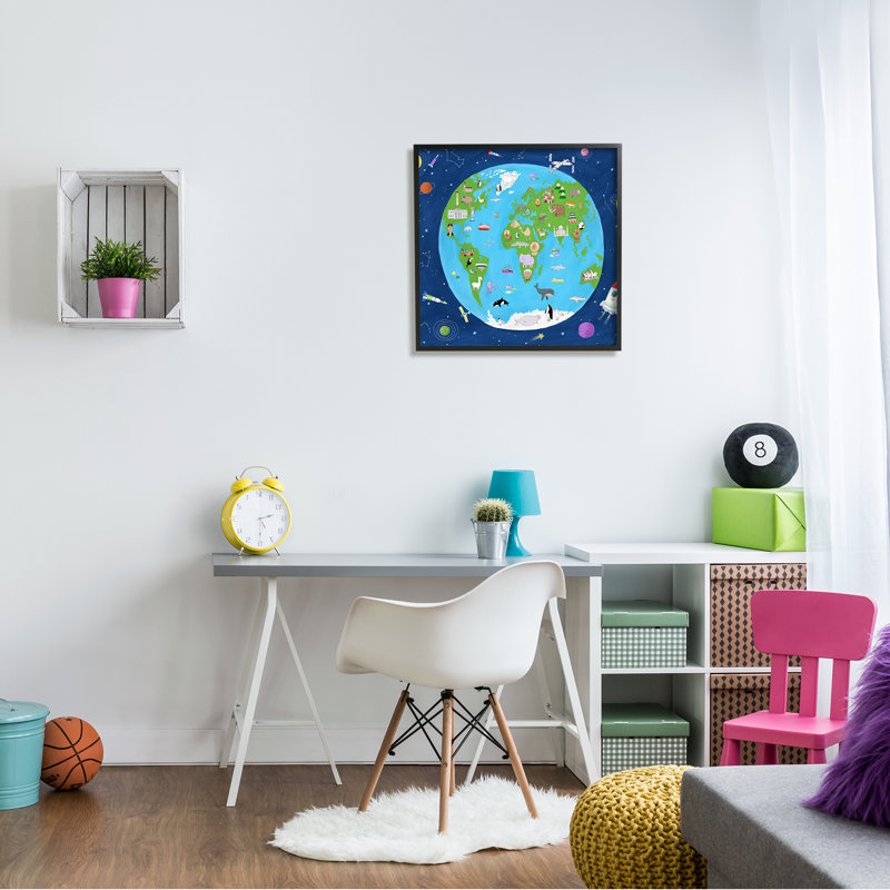 Étoiles de la Terre et de l'espace, H 24 po x l 24 po x P 1,5 po, Giclée encadrée noir minuit