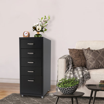 Riesner 5-Drawer Storage Cabinet with Wheels