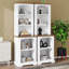 Ensemble de 2 étagères courbées courbées, armoire haute autoportante moderne avec tablettes ouvertes et dispositif anti-basculement-400483721