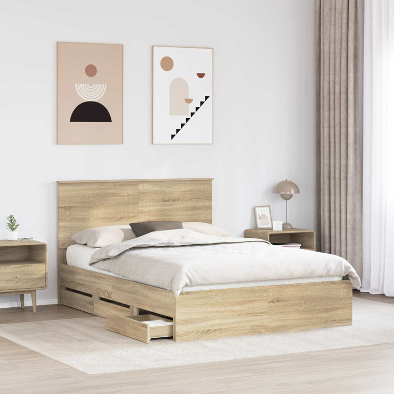 Bed, European Kingsize (160 x 200 cm), Sonoma Oak
