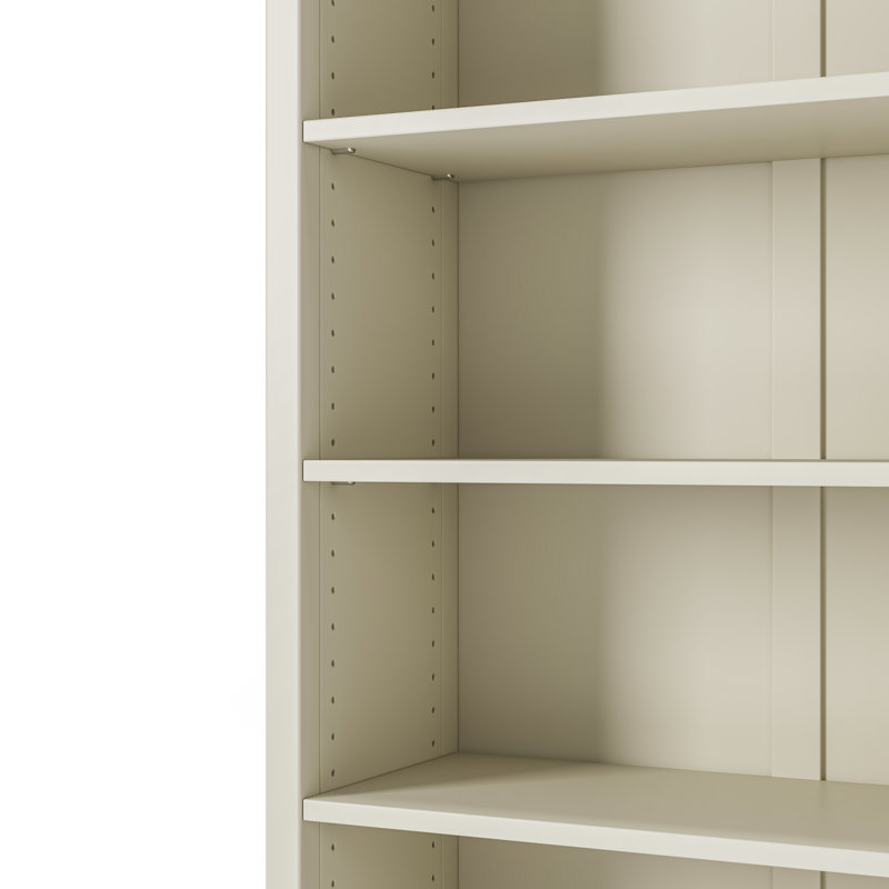 Bibliothèque en bois massif de style Shaker classique, (6 tablettes) H 72 po x l 30 po x P 13,25 po, Cream