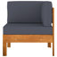 Banc de rangement vidaXL, bois d'acacia massif, coussin blanc inclus, design extérieur classique, sièges de patio et de jardin, 49,6 po x 19,7 po x 23,6 po, organisateur de patio et de terrasse, mobilier en bois durable-1602171014