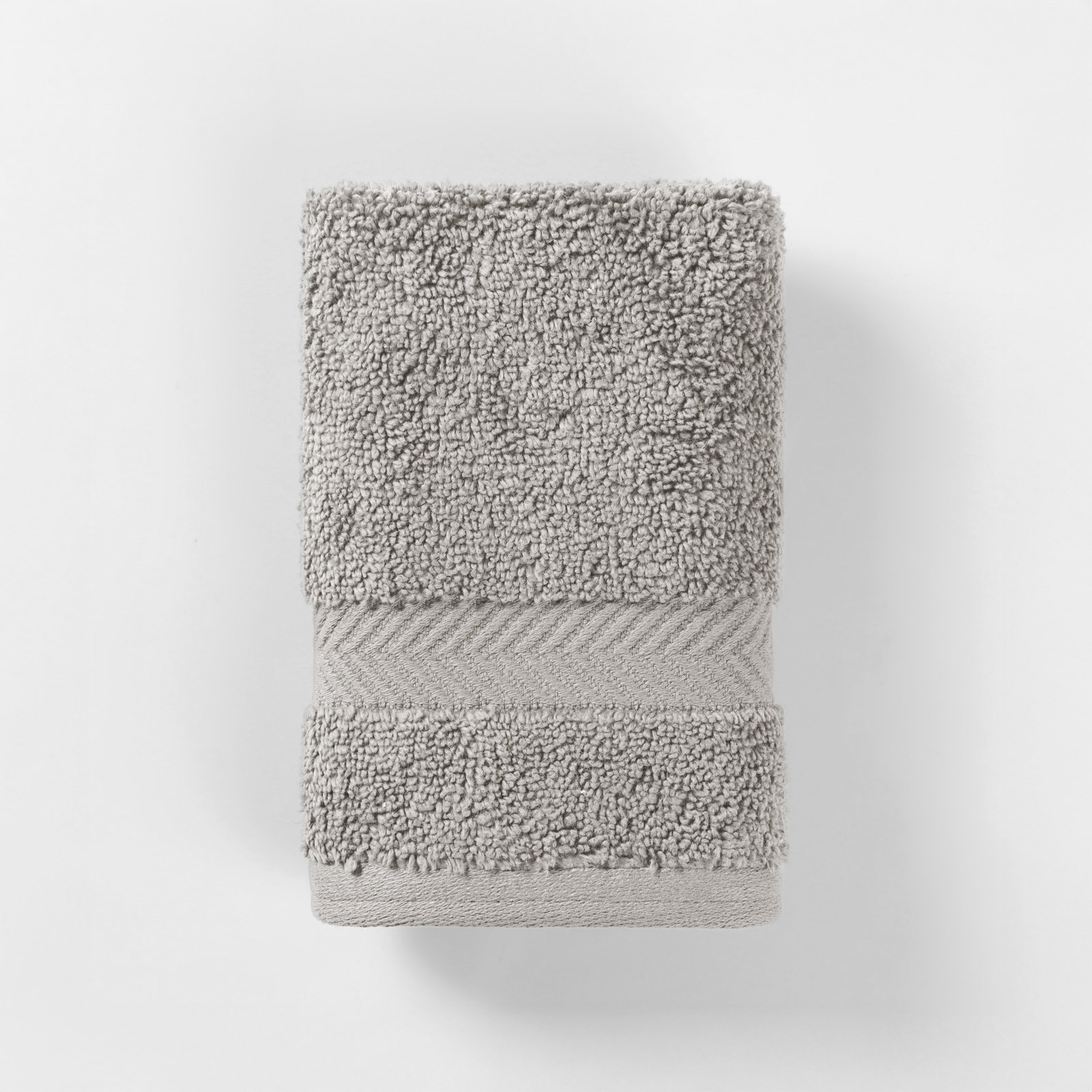 Rane Plush Cotton Washcloth, Soft Gray