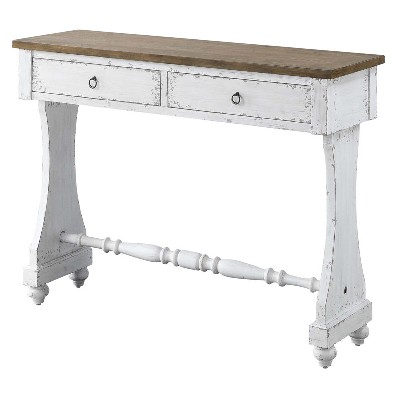 Spacieuse console à 2 tiroirs avec façade française, parfaite pour organiser et rehausser la décoration intérieure