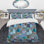 Blue Ceramic Patchwork Polyester Patchwork Duvet Cover Set