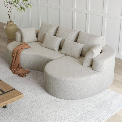 Canapé modulaire surdimensionné moderne et rembourré, siège en nuage courbé extra large et large à 4 places de 105 pouces avec 7 coussins, canapé-lit combiné gratuit pour le salon, la chambre à coucher