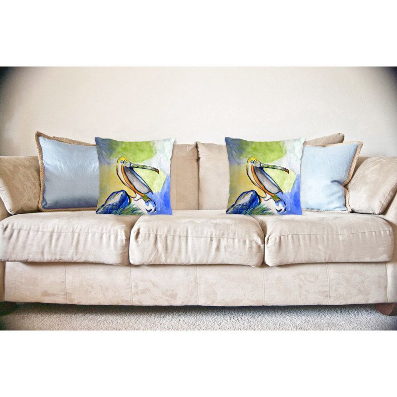 Coussin Happy Pelican, 18 po x 18 po