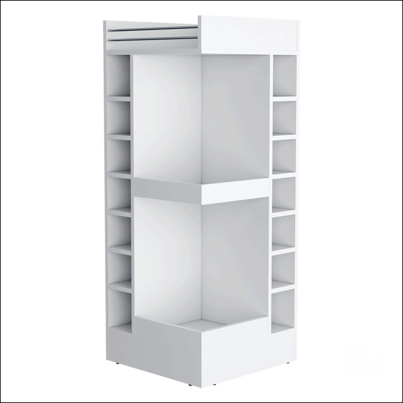 White Corner Bar Cabinet, White