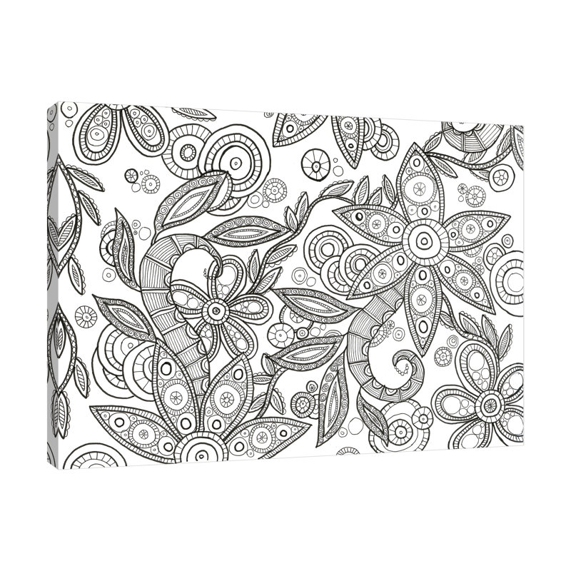 «Jungle Flora 1 Less» par Pam Varacek - reproduction d'art sur toile tendue, H 12 po x l 18 po x P 1,5 po