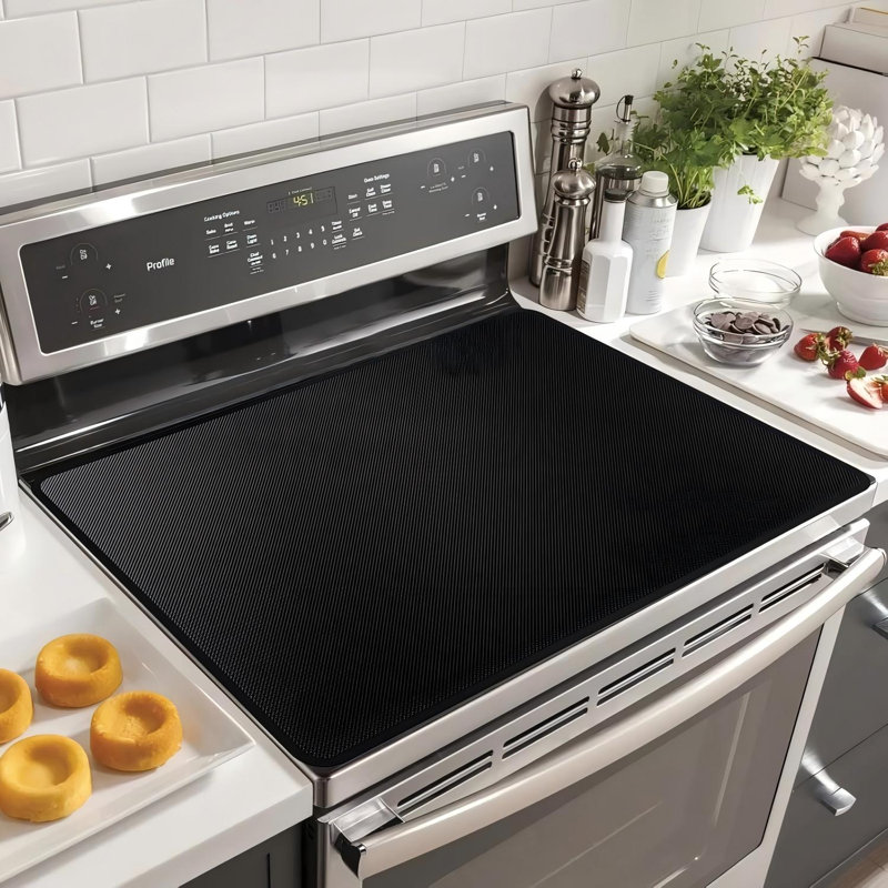 Couvertures de dessus de cuisinière pour tapis de cuisinière électrique, tapis résistant à la chaleur pour plaque de cuisson en verre à double face ignifuge, imperméable à l'huile