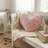 Dusty Rose Pink Heart Shaped Throw Pillow, Soft Faux Fur Decorative Accent Pillow