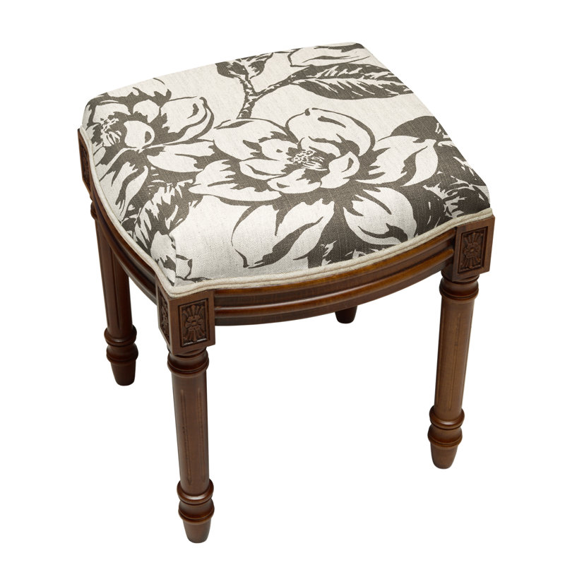 Tabouret de meuble-lavabo rembourré Camic, Noyers, gris