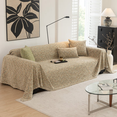 Colorful Chenille Pet Sofa Cover With Colorful Polka Dots
