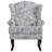 Upholstered Wingback Accent Chair With Rolled Arm And Solid Wood Leg-1424565024