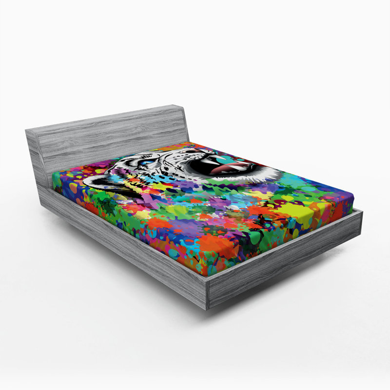 Microfiber Abstract Fitted Sheet, Queen Fitted Sheet