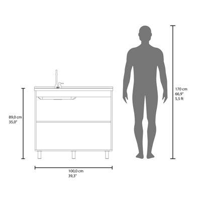 Évier utilitaire avec robinet