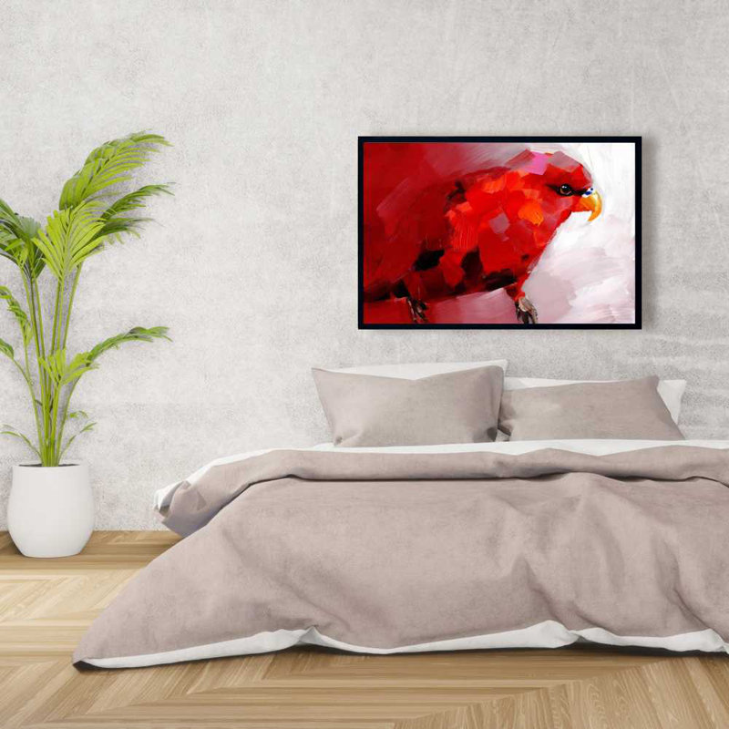 Abstrait perroquet rouge - art animalier sur toile pour la décoration intérieure