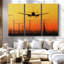 "Silhouette d'atterrissage d'aeroport" sur toile-98978081