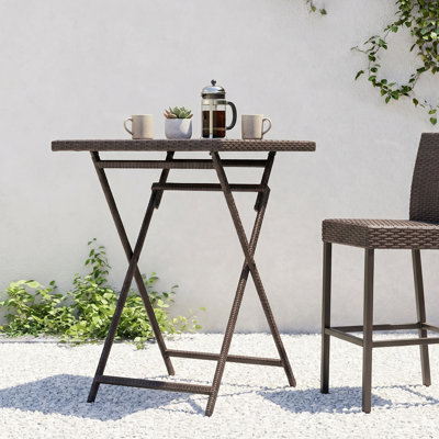 Will Square Metal Folding Outdoor Bistro Table , 32.5'' in. W 32.5'' in. D