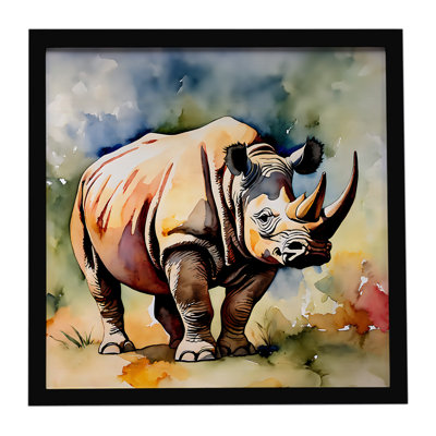Rhinoceros Framed Metal Print