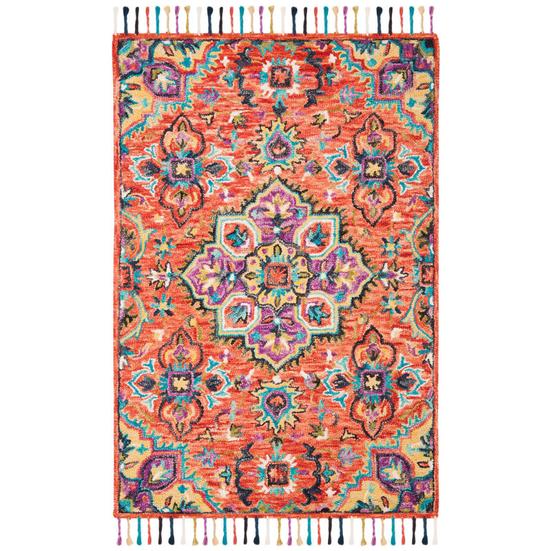 Vahakn Hand Tufted Wool Southwestern Rug, Rectangle 8' x 10'