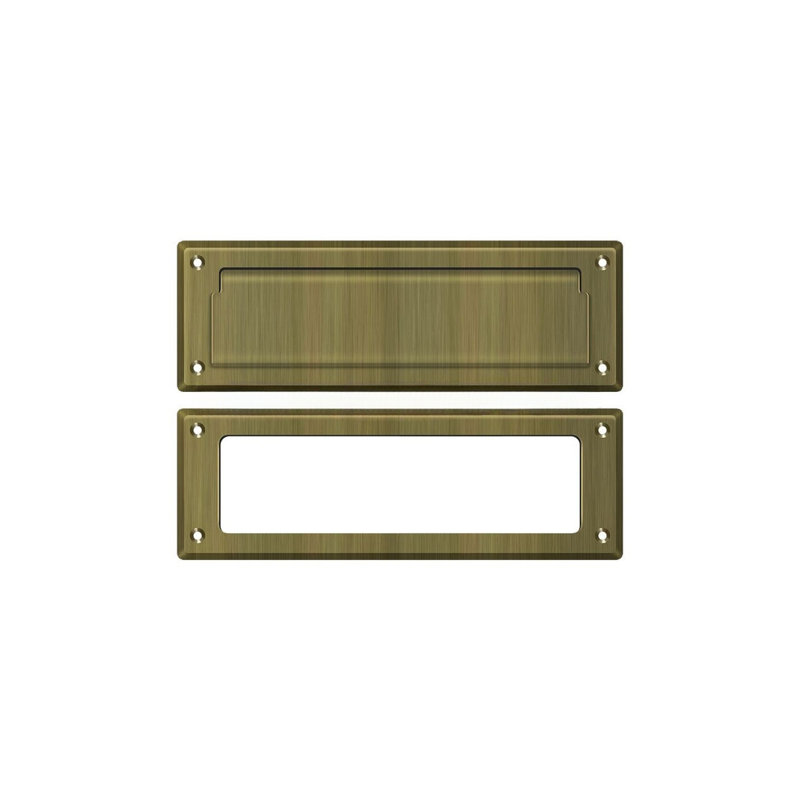 Deltana MS626U5 Mail Slot 8-7/8" with Interior Frame in Antique Brass, Antique Brass