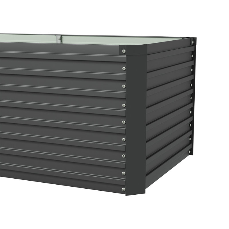 Metal Raised Garden Bed, Black, 60" H x 160" W x 80" D