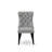 Dallas Parson Kitchen Chairs - Button Tufted Nailhead Light Gray Polyester Fabric Upholstered Dining Chairs, Set of 2, Sand Blasted Black-2090194860