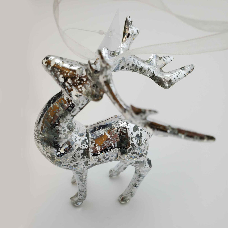 Figurine suspendue renne debout en verre de mercure