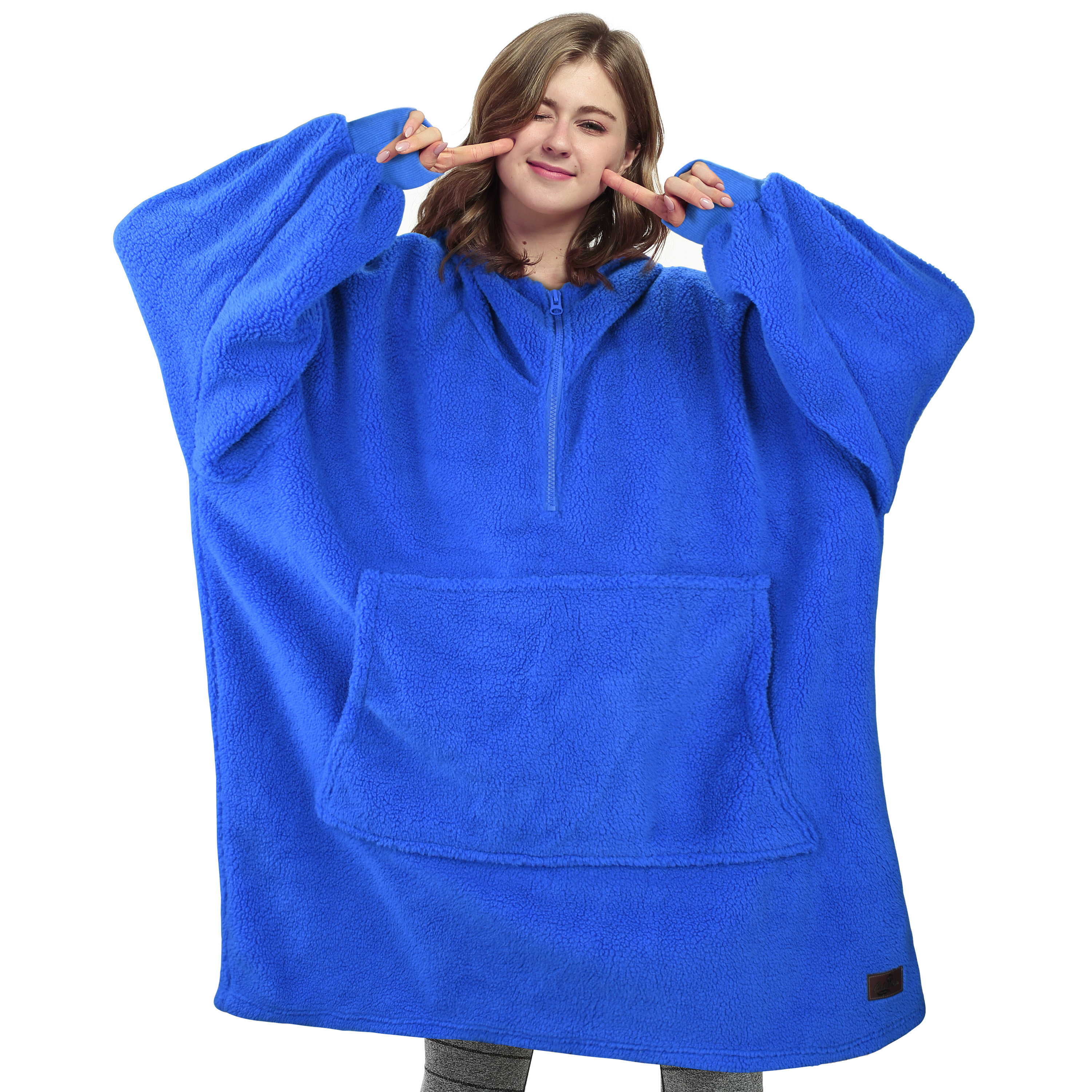 The Comfy Original Jr Oversized Microfiber Wearable Blanket for Kids, Blush  