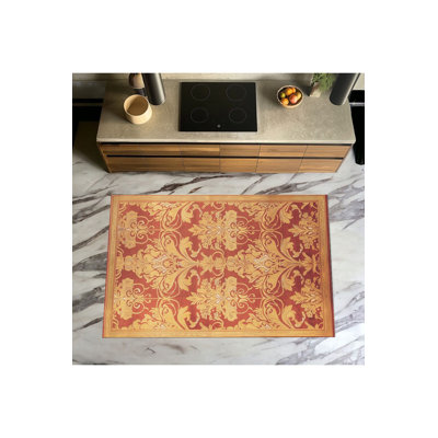 Tapis décoratif lavable à motif orange