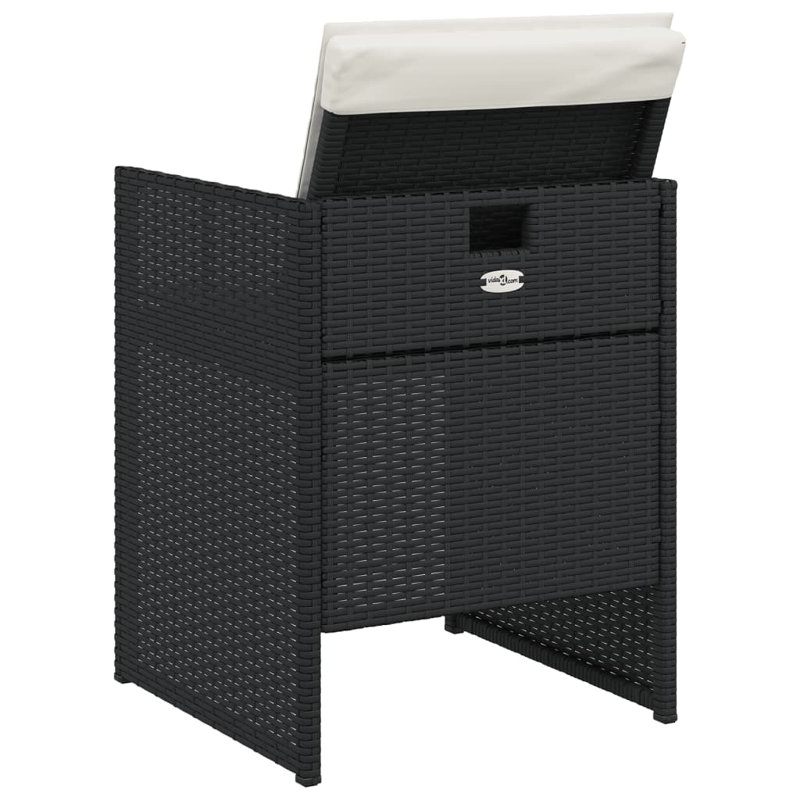Patio Dining Set with, Cream White Cushion/Black Frame