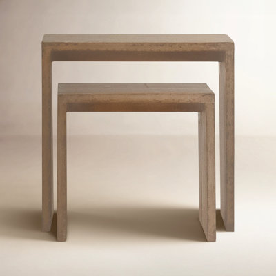 Freddy Solid Wood Sled Nesting Table Set
