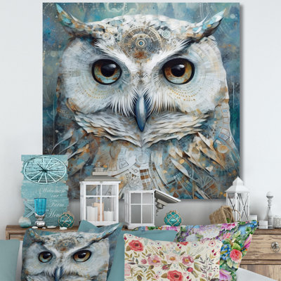 Portrait d'un hibou blanc tribal magique
