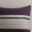 Couette King violette en suédine synthétique - 7 pièces, texture douce, détails brodés, rembourrage, 2 taies d'oreiller assorties, 3 coussins décoratifs, style transitionnel, oreillers, jupe de lit, facile d'entretien