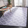 Milltown Hand Woven Flat Weave Wool/Cotton Geometric Rug in Ivory/Purple