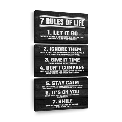 «Seven Rules Of Life», reproduction d'art sur toile
