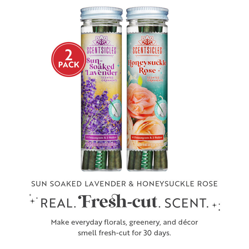 Scentsicles, bâton 6 pièces, 1 lavande gorgée de soleil / 1 rose chèvrefeuille - paquet de 2