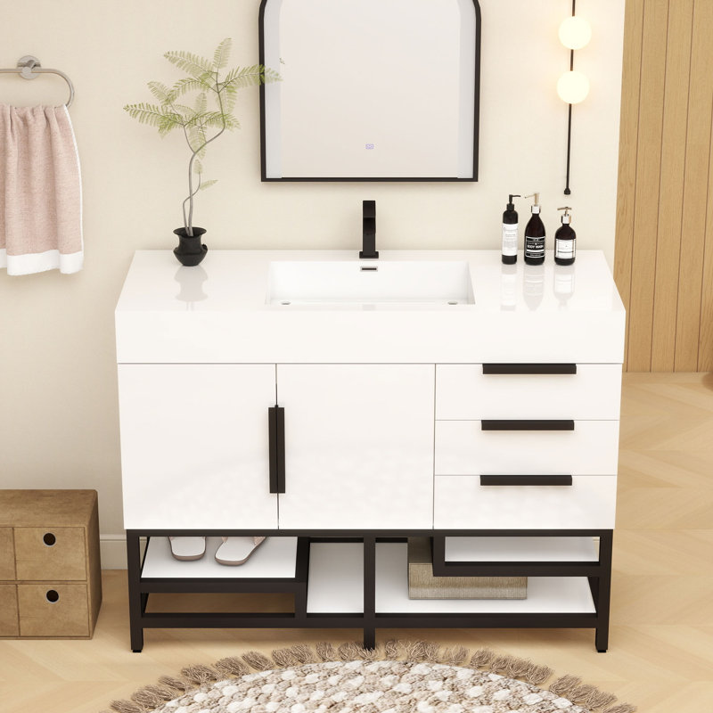 48'' Free Standing Single Bathroom Vanity, White