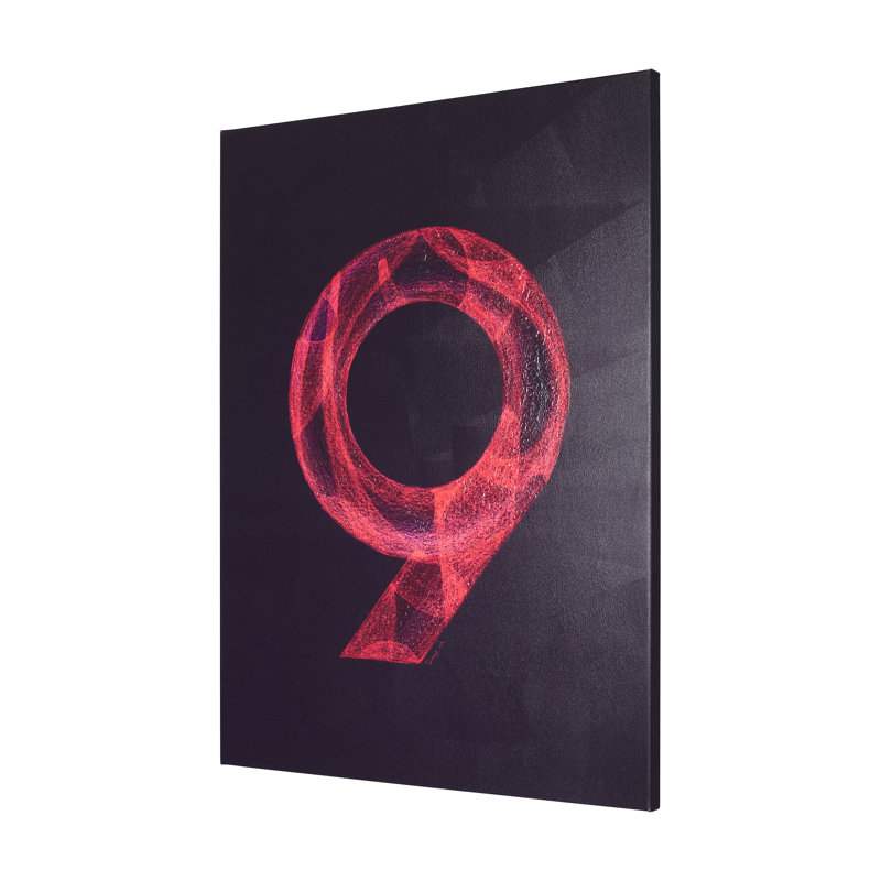 Numbers IX a Hand Embelished Textured Canvas, 40" H x 30" W x 3" D