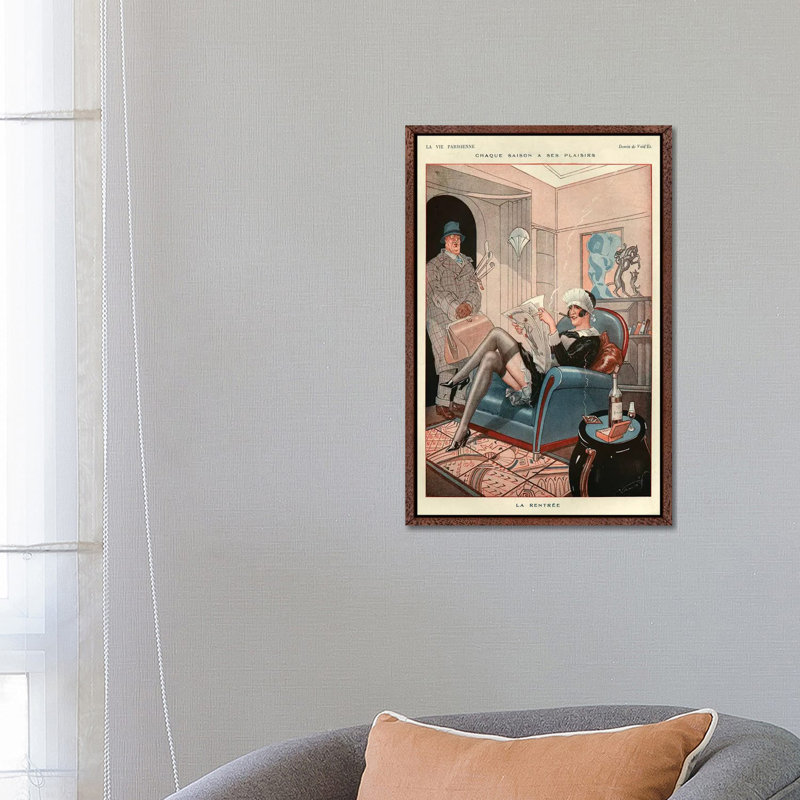 1925 La Vie Parisienne Magazine Plate 1 Piece Wall Art on Canvas, 66.04 cm H x 45.72 cm W, Classic Wood Framed