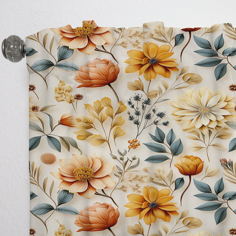 Earthy Multicolor Pallet Botanical - Rideau floral - Rideau floral obscurcissant - 1 panneau, L 52 po x L 63 po
