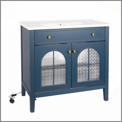 Armoire de salle de bain 35,6 pouces avec éclairage activé par le mouvement et beaucoup de rangement, conception de style antique pour les salles de bain modernes
