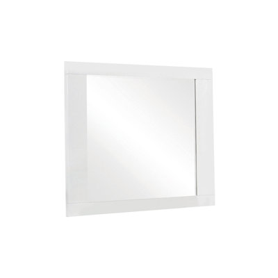 46.9"W Contemporary Mirror, Glossy White