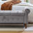 62" Bedroom Tufted Button Storage Bench, Modern Fabric Upholstered Ottoman, Window Bench, Rolled Arm Design For Bedroom, Living Room, Foyer-2013915574