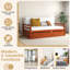 Twin Size Trundle Daybed Wooden Slat Support Mattress Platform For Kids White