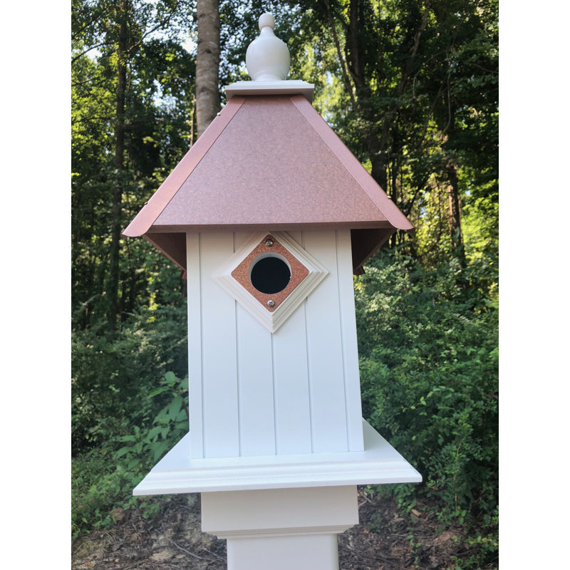 Fort Calhoun 22'' H x 13.25'' W x 13.25'' D Post Rust Resistant Birdhouse, Hammered Copper