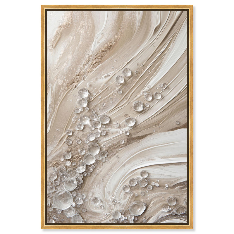 «Viscous Veils III Canvas Elegant Abstracts» par Art Remedy, H 37 po x l 25 po, Cadre doré